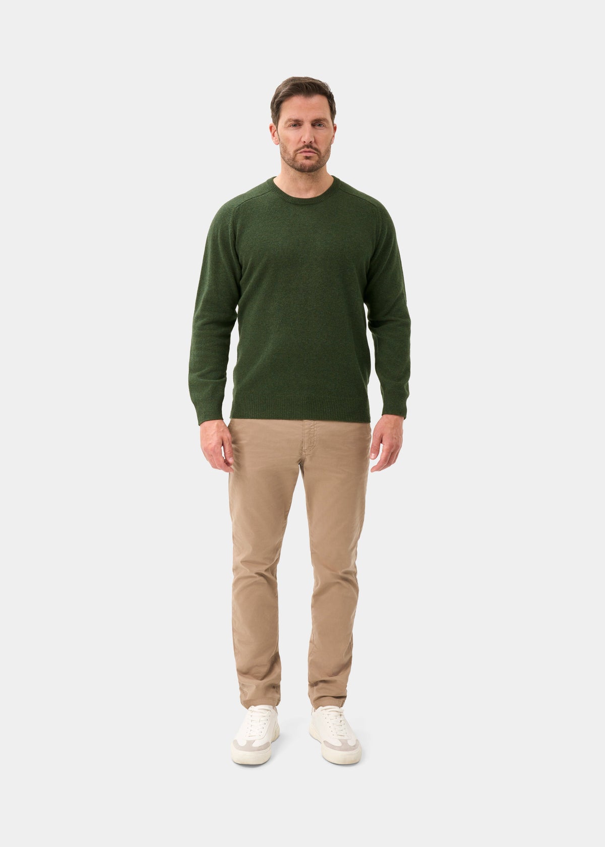 Men's Lambswool Crew Neck Jumper in Rosemary