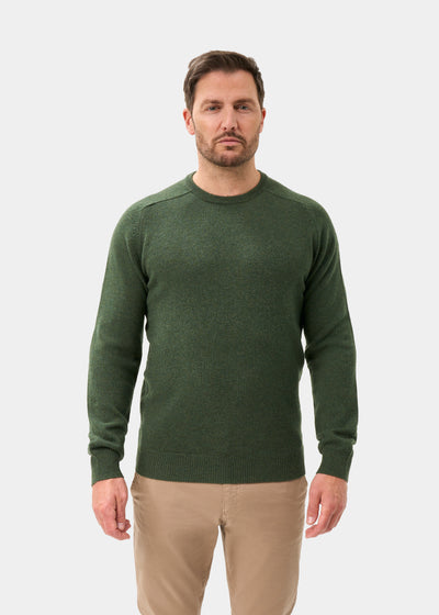 Men's Lambswool Crew Neck Jumper in Rosemary