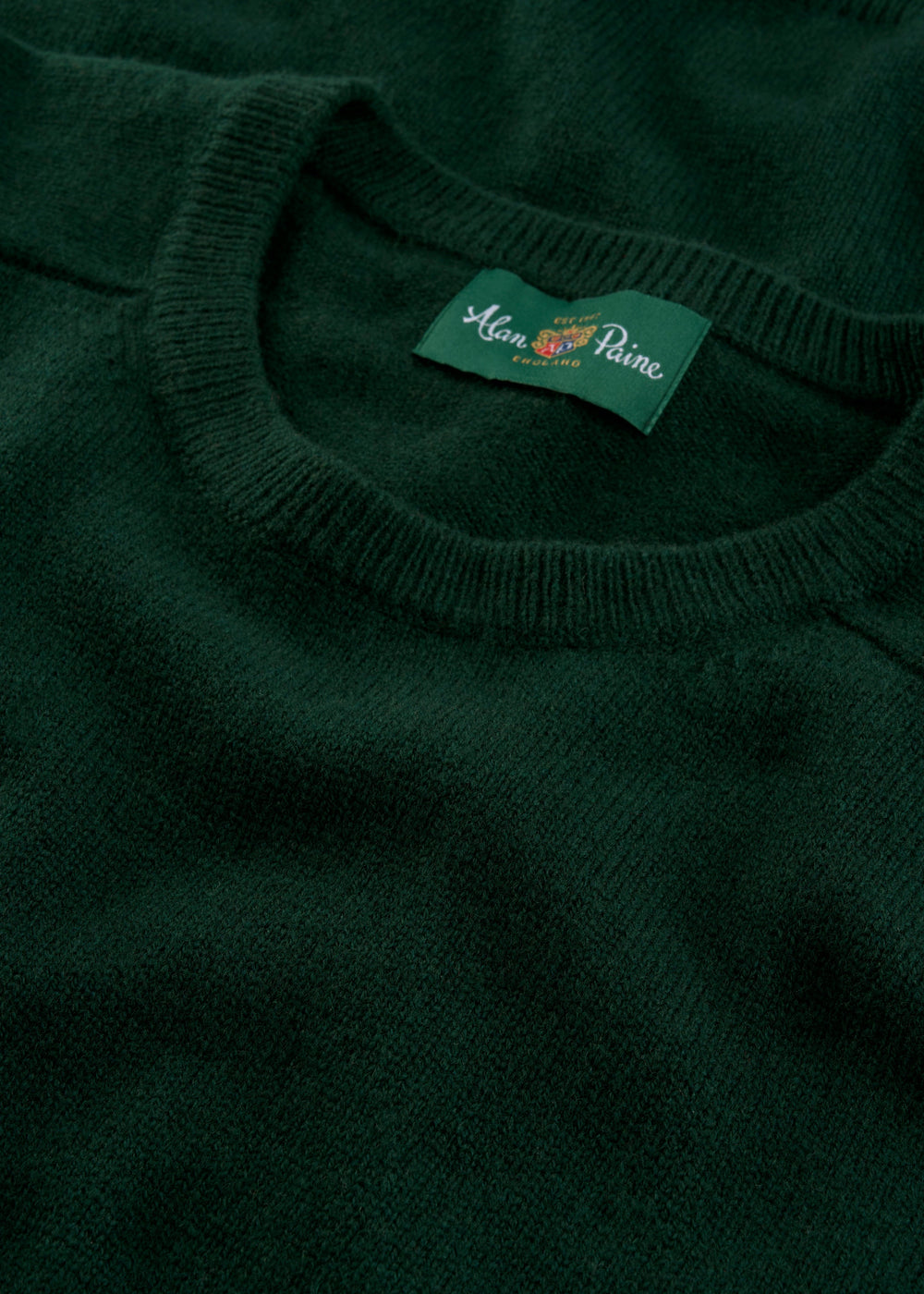 Men's Lambswool Crew Neck Jumper in Tartan Green