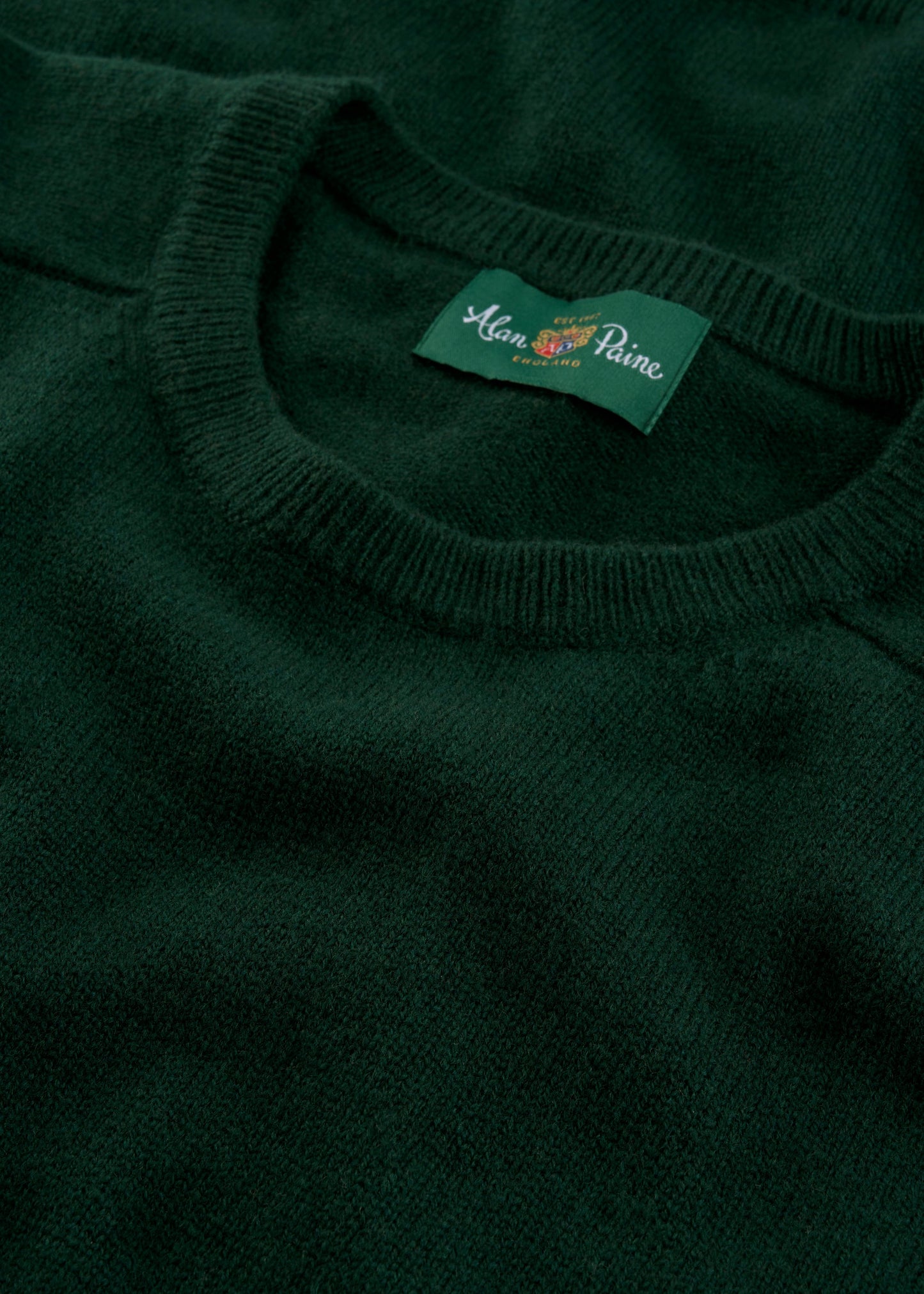 Men's Lambswool Crew Neck Jumper in Tartan Green