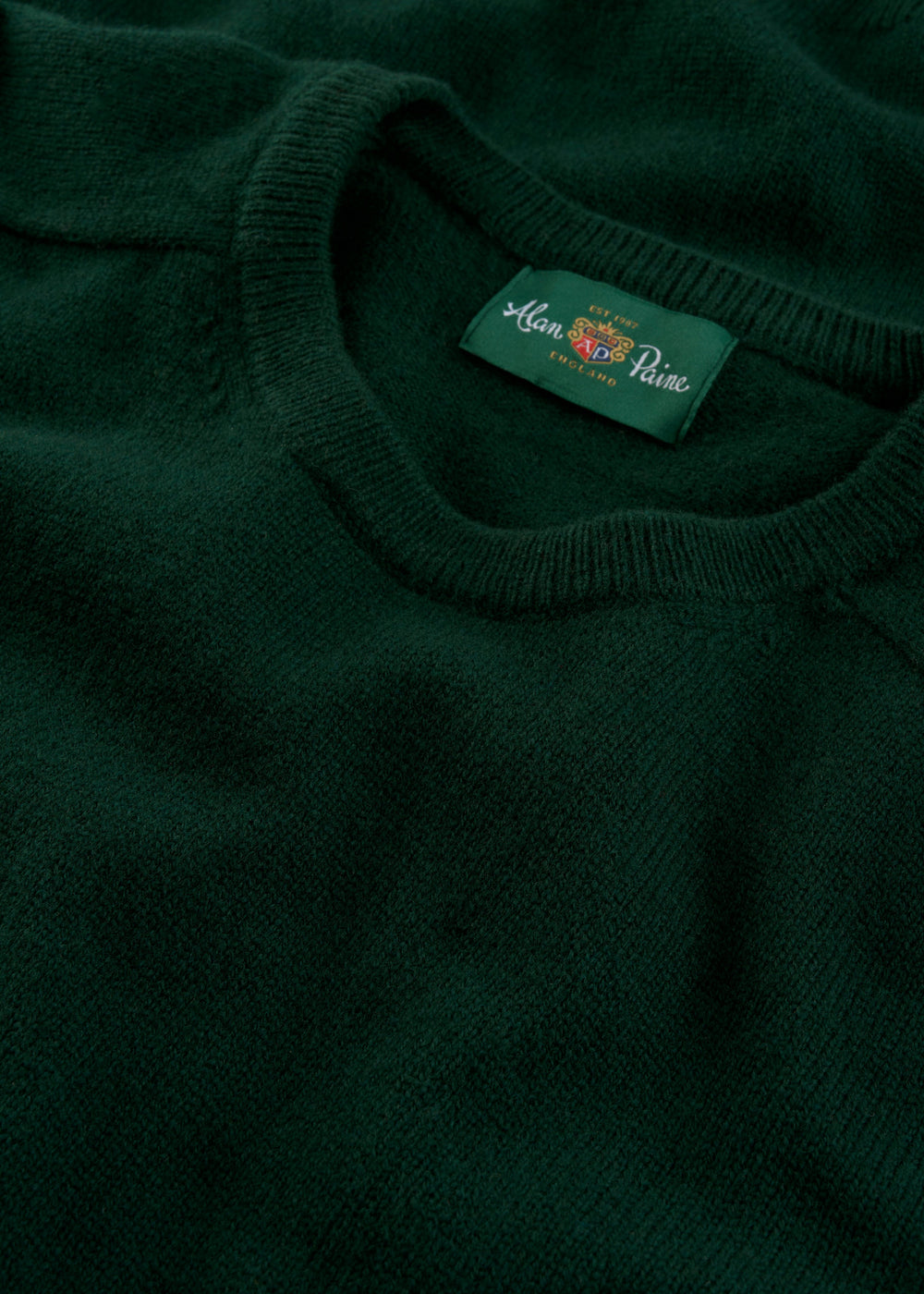 Men's Lambswool Crew Neck Jumper in Tartan Green