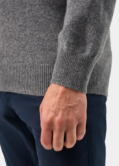 Hampshire Lambswool Jumper in Grey Mix - Classic Fit