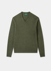 Men's Lambswool Vee Neck Jumper in Landscape