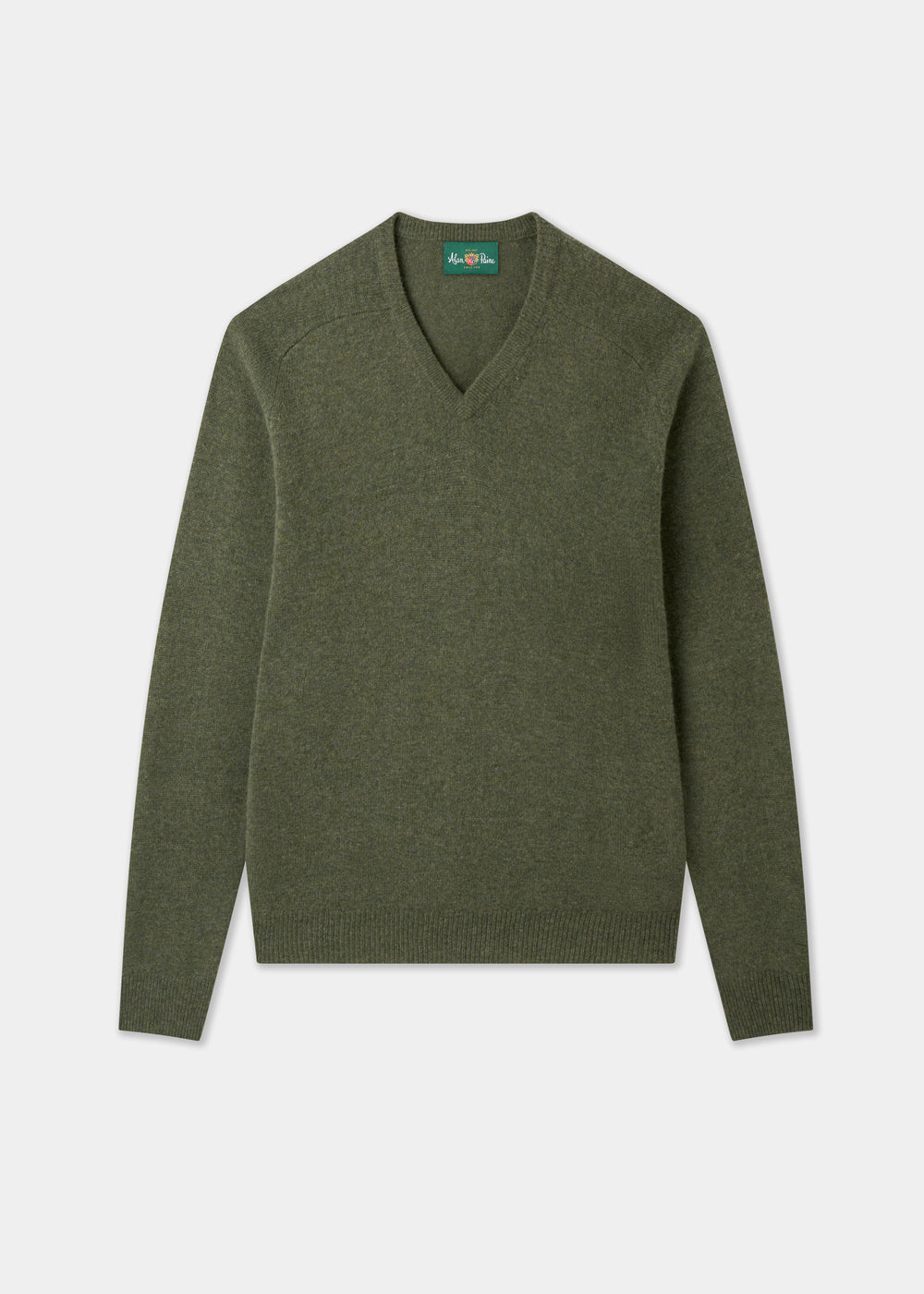Men's Lambswool Vee Neck Jumper in Landscape