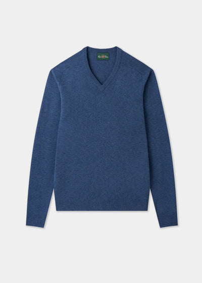 Men's Lambswool Vee Neck Jumper in Rhapsody