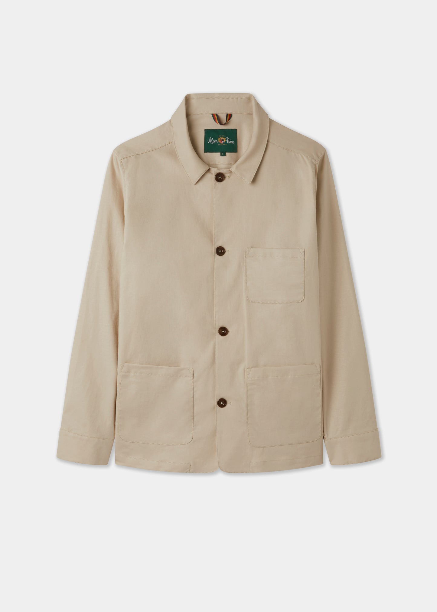 Men's Linen Cotton Shacket in Beige