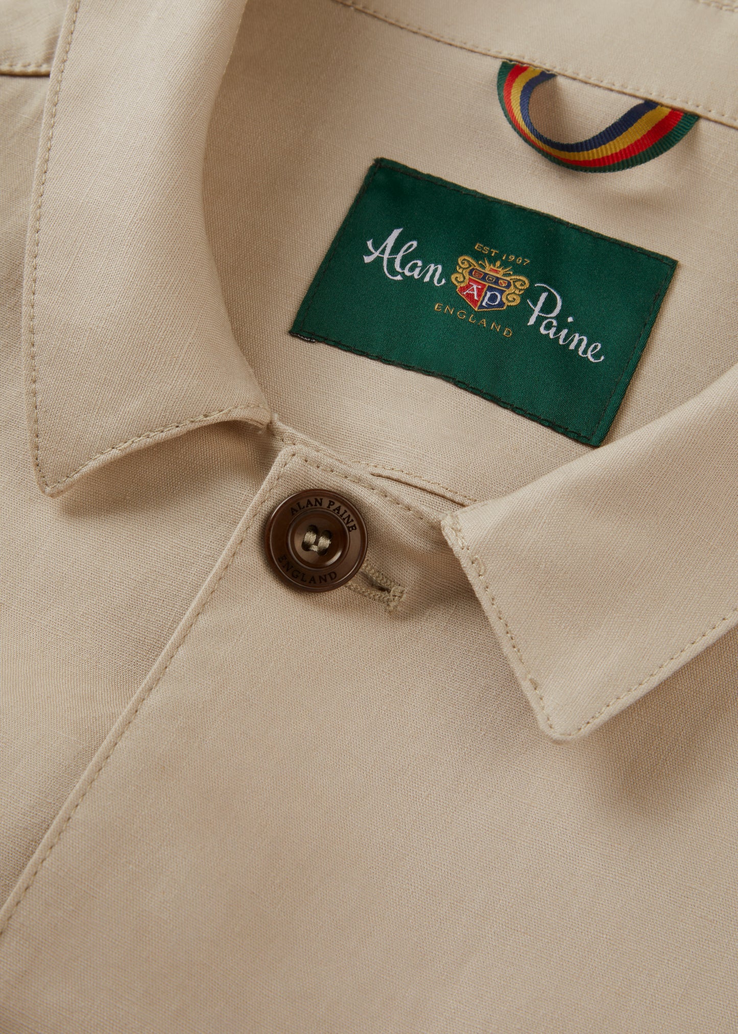 Men's Linen Cotton Shacket in Beige