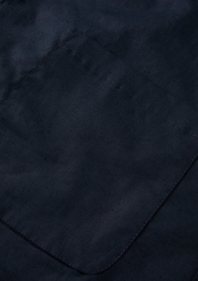 Men's Linen Cotton Shacket in Navy Blue