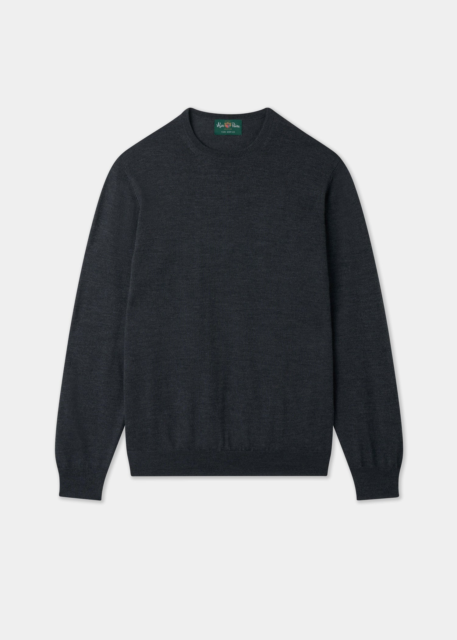 Men's Merino Wool Crew Neck Jumper in Charcoal