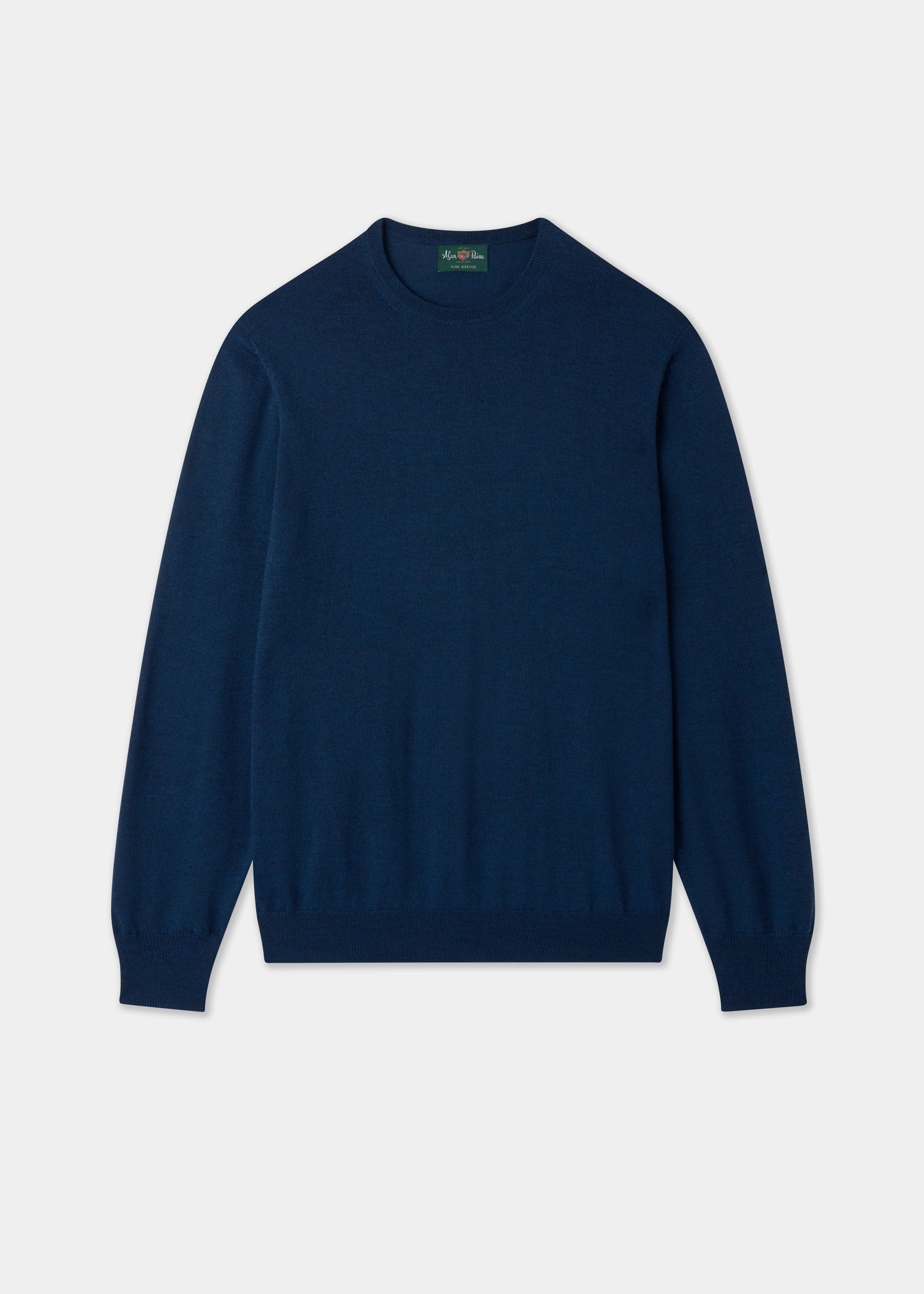 Men's Merino Wool Crew Neck Jumper in Indigo