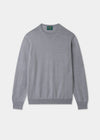 Men's Merino Wool Crew Neck Jumper in Light Grey Mix