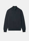 Men's Merino Wool Quarter Zip Neck Jumper in Charcoal