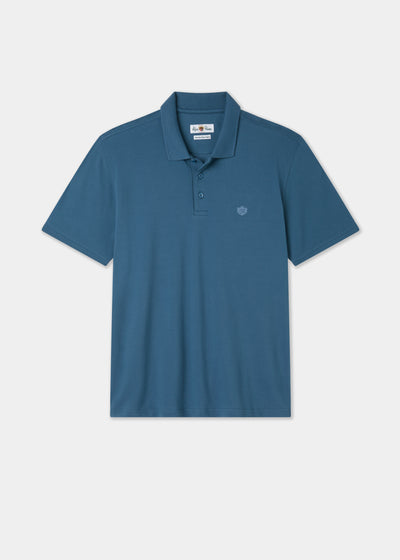 Men's Pique Cotton Polo Shirt in Blue