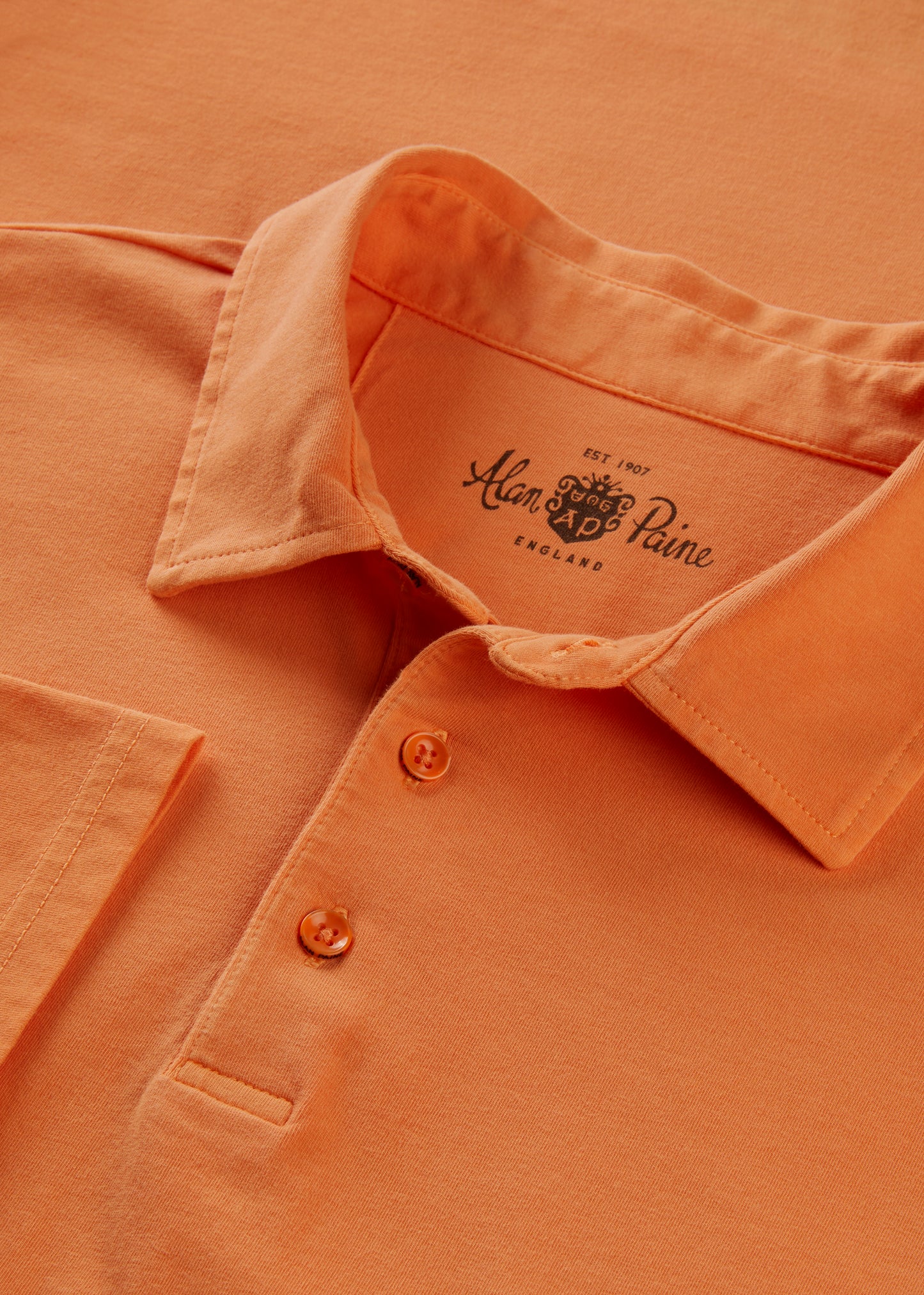 Men's Pique Cotton Polo Shirt in Orange