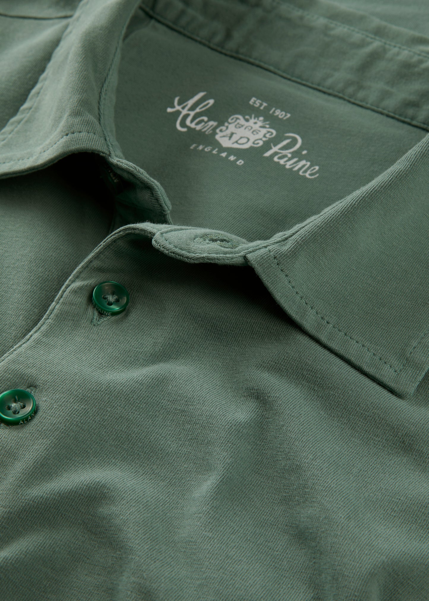 Men's Pique Cotton Polo Shirt in Green