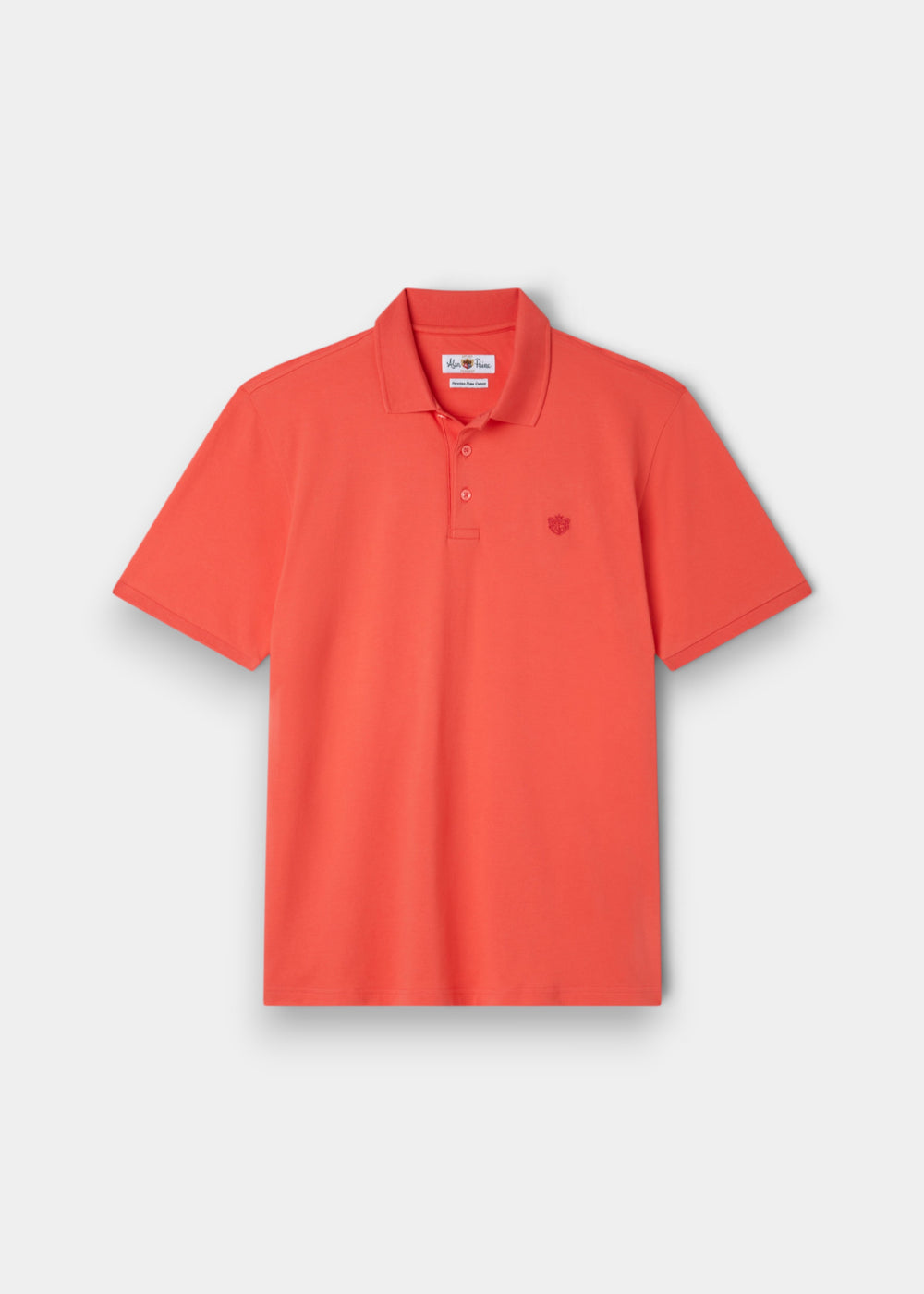 Fritton Cotton Pique Polo Shirt In Coral - Regular Fit