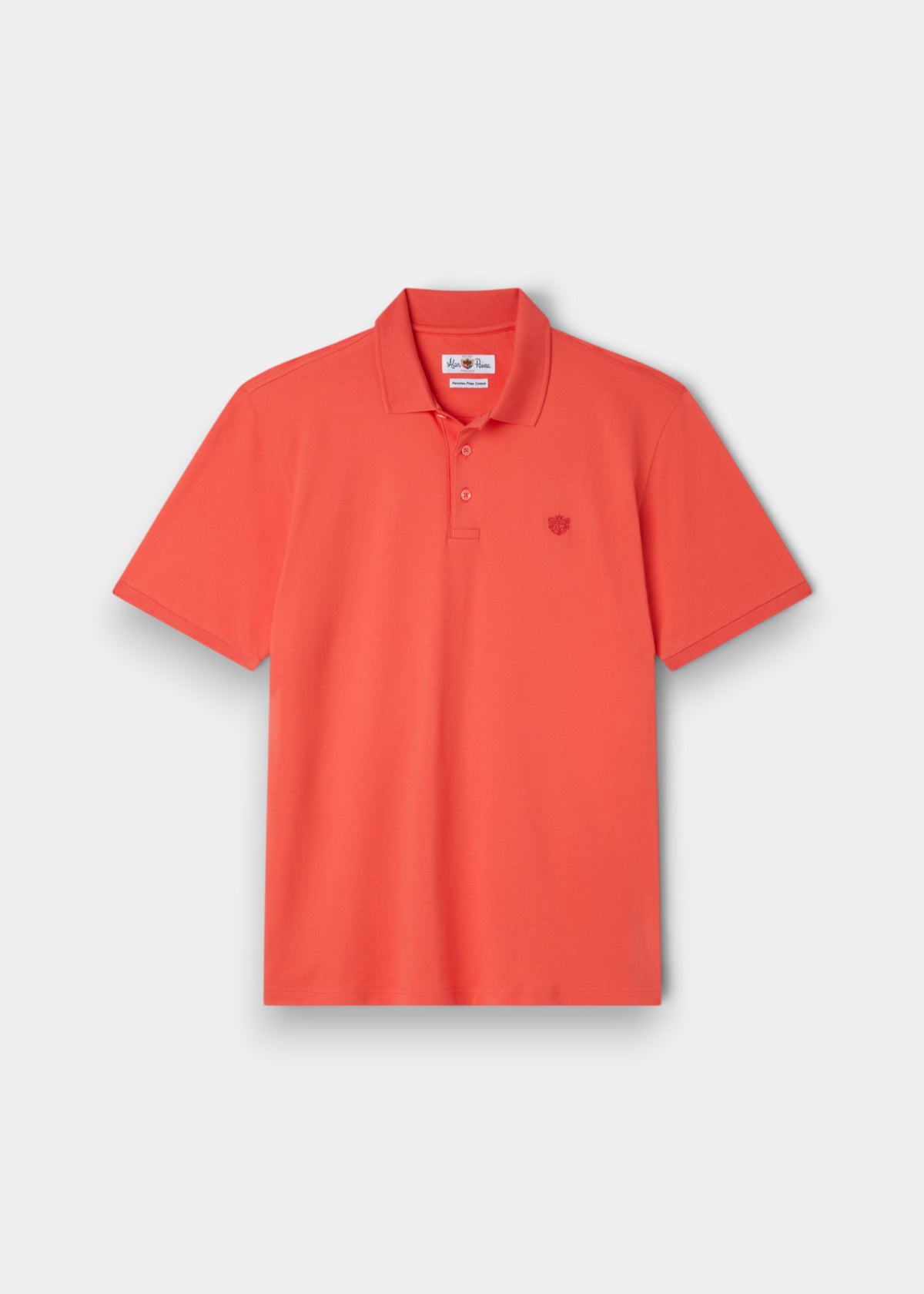 Fritton Cotton Pique Polo Shirt In Coral - Regular Fit