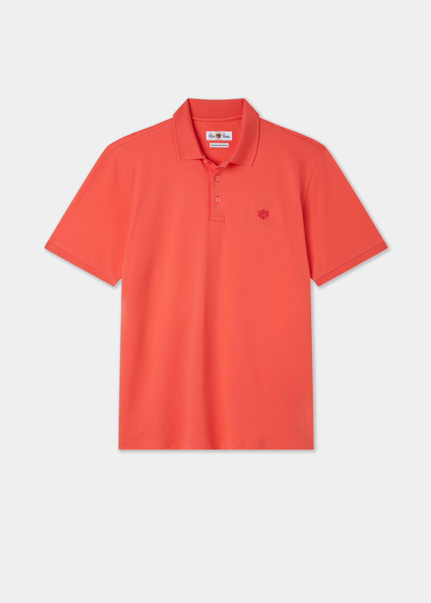 Men's Pique Cotton Polo Shirt in Orange