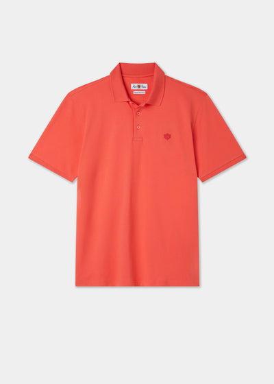 Men's Pique Cotton Polo Shirt in Orange