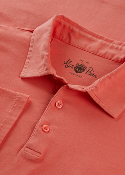 Men's Pique Cotton Polo Shirt in Orange