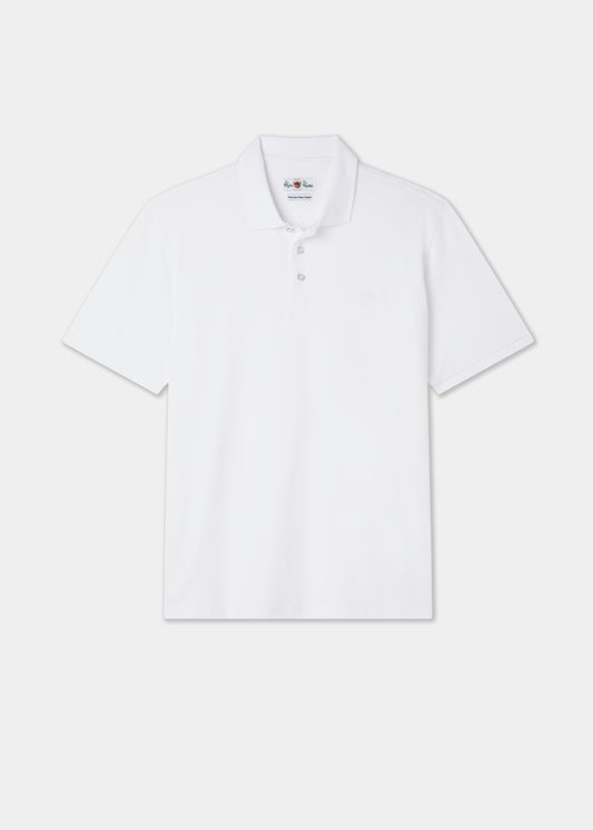 Men's Pique Cotton Polo Shirt in White