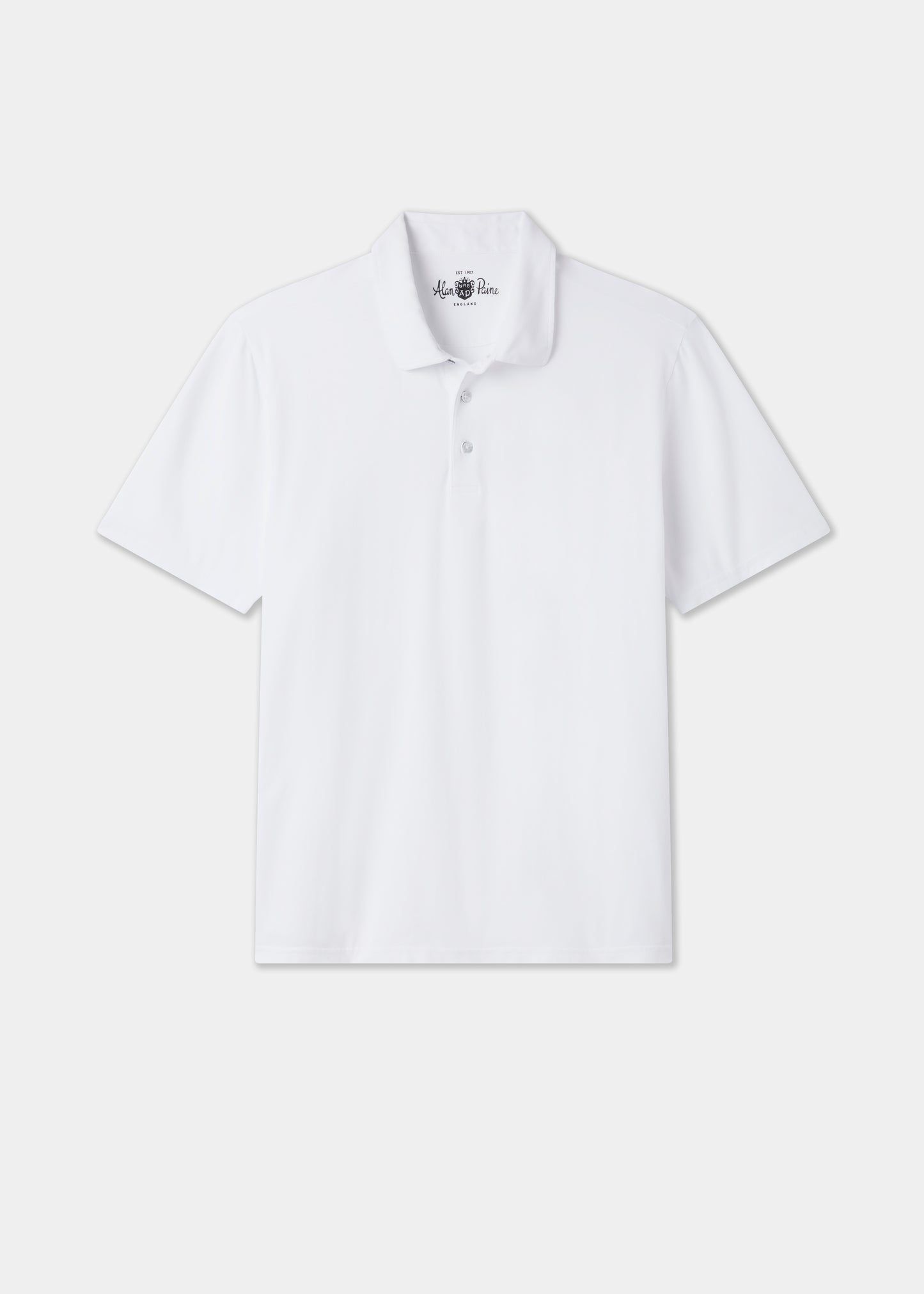 Men's Pique Cotton Polo Shirt in White