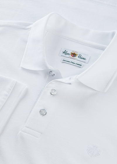 Men's Pique Cotton Polo Shirt in White