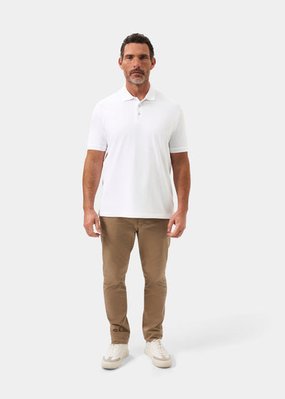 Men's Pique Cotton Polo Shirt in White