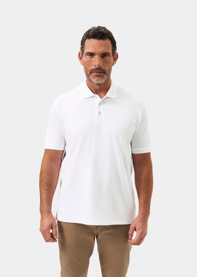 Men's Pique Cotton Polo Shirt in White