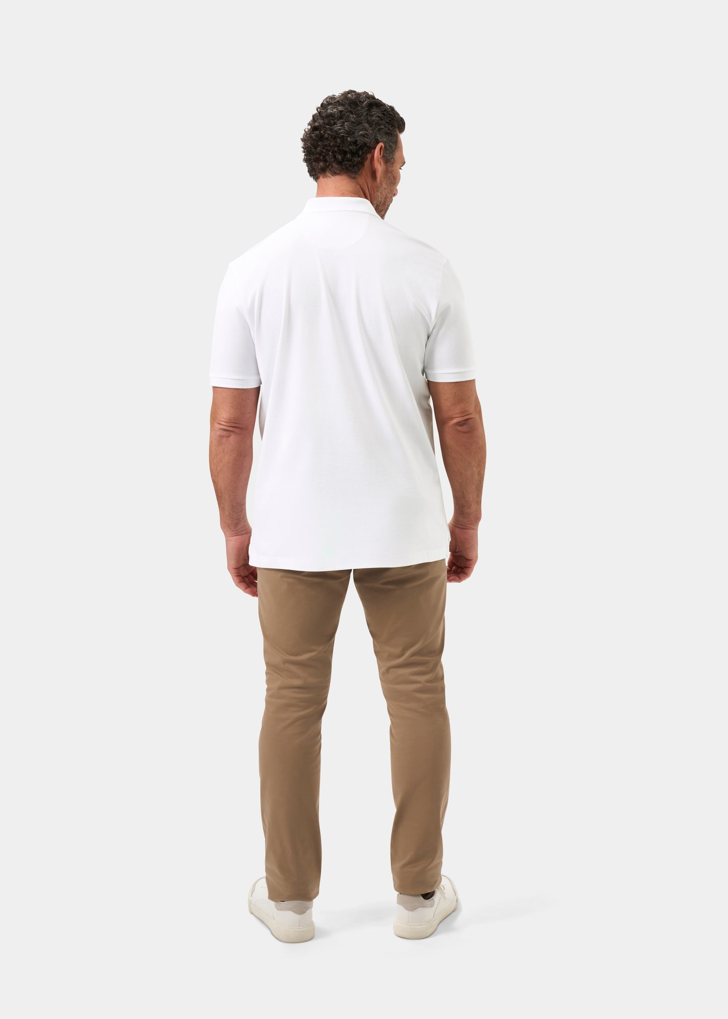 Men's Pique Cotton Polo Shirt in White