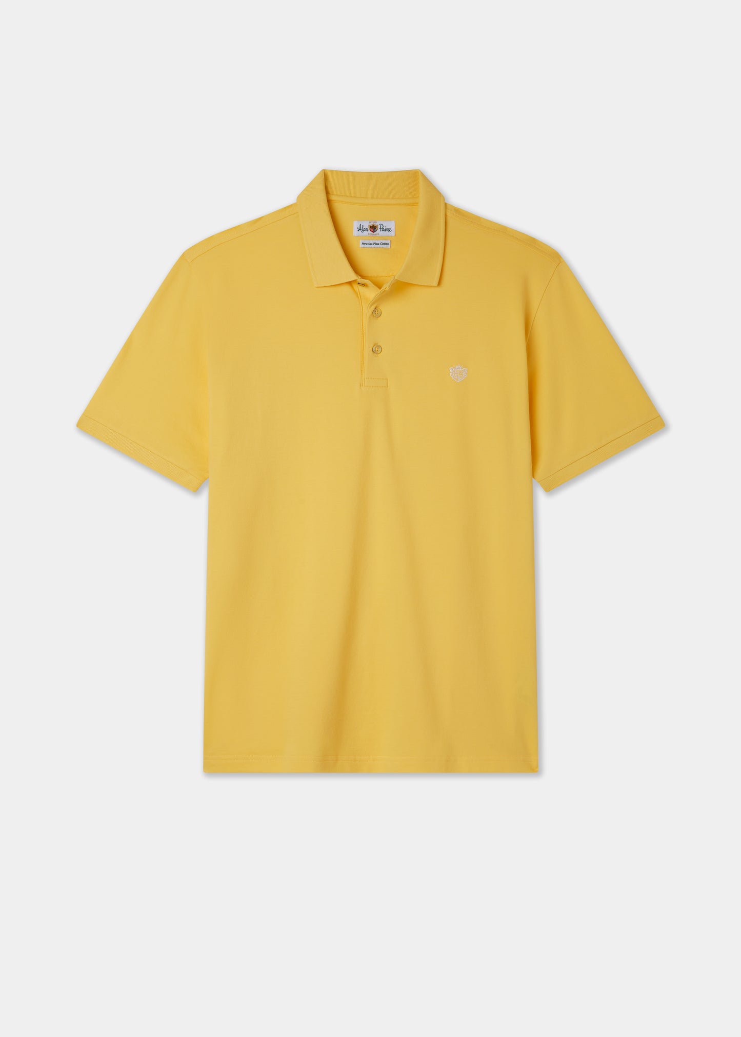 Men's Pique Cotton Polo Shirt in Yellow
