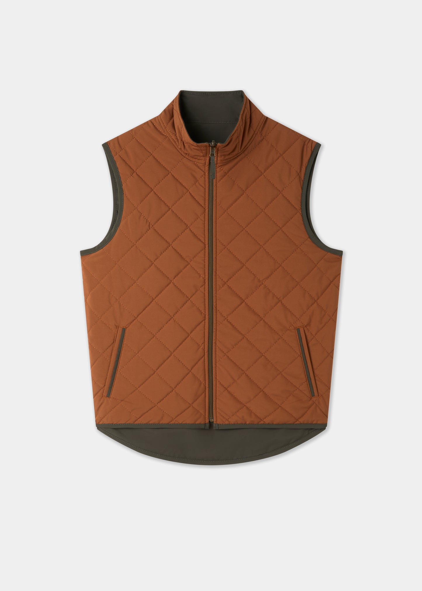 Men's Polyester Reversible Gilet in Green and Orange
