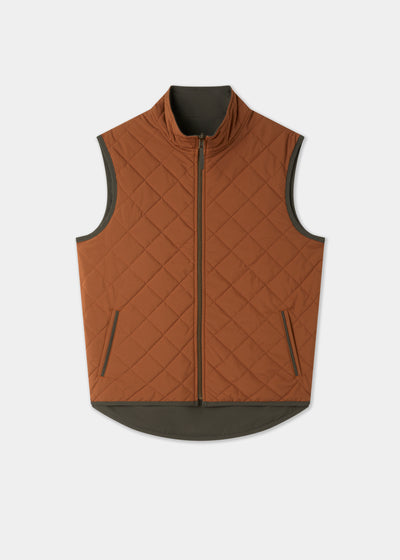 Men's Polyester Reversible Gilet in Green and Orange