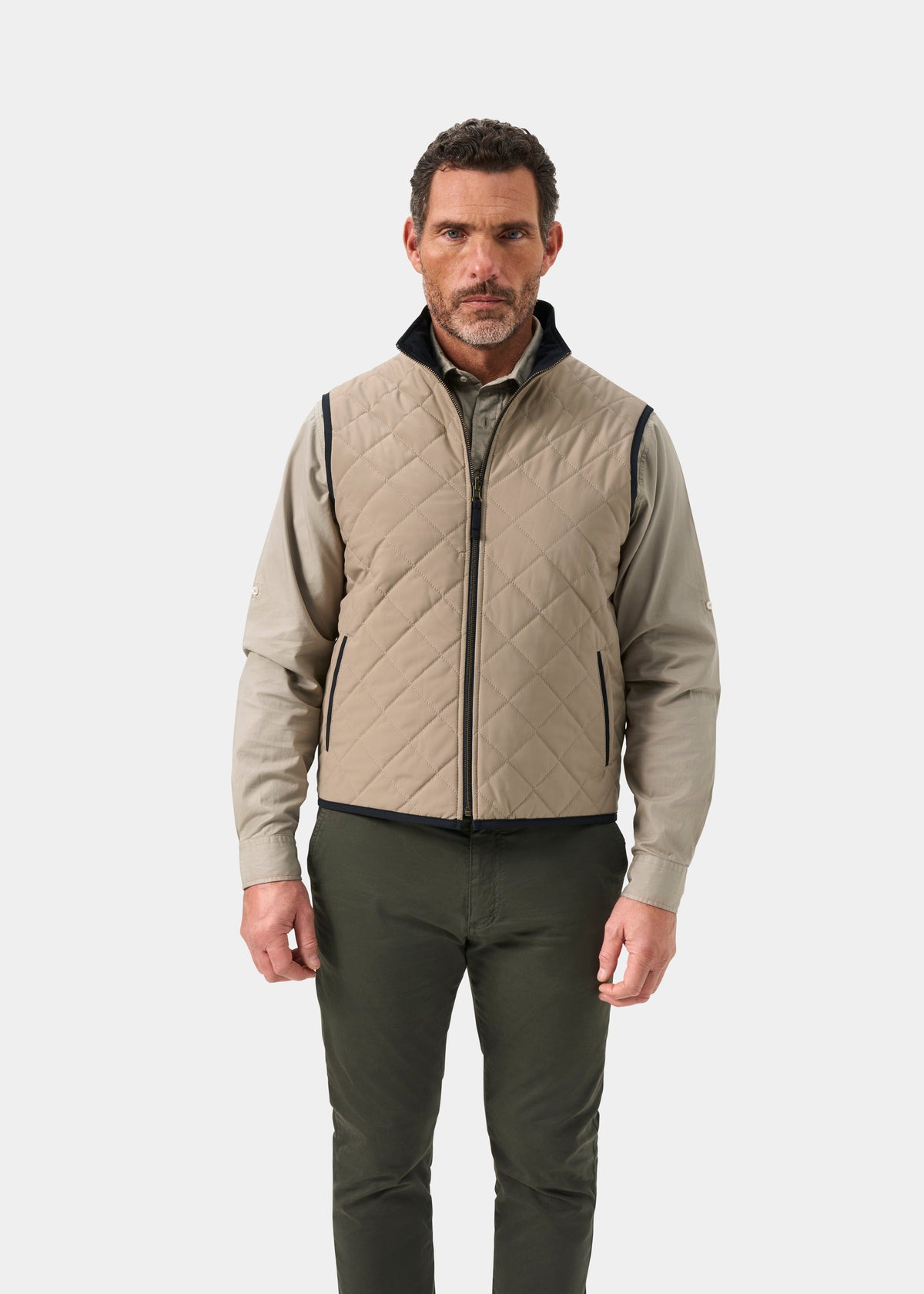 Swifthall Reversible City Gilet In Navy and Beige