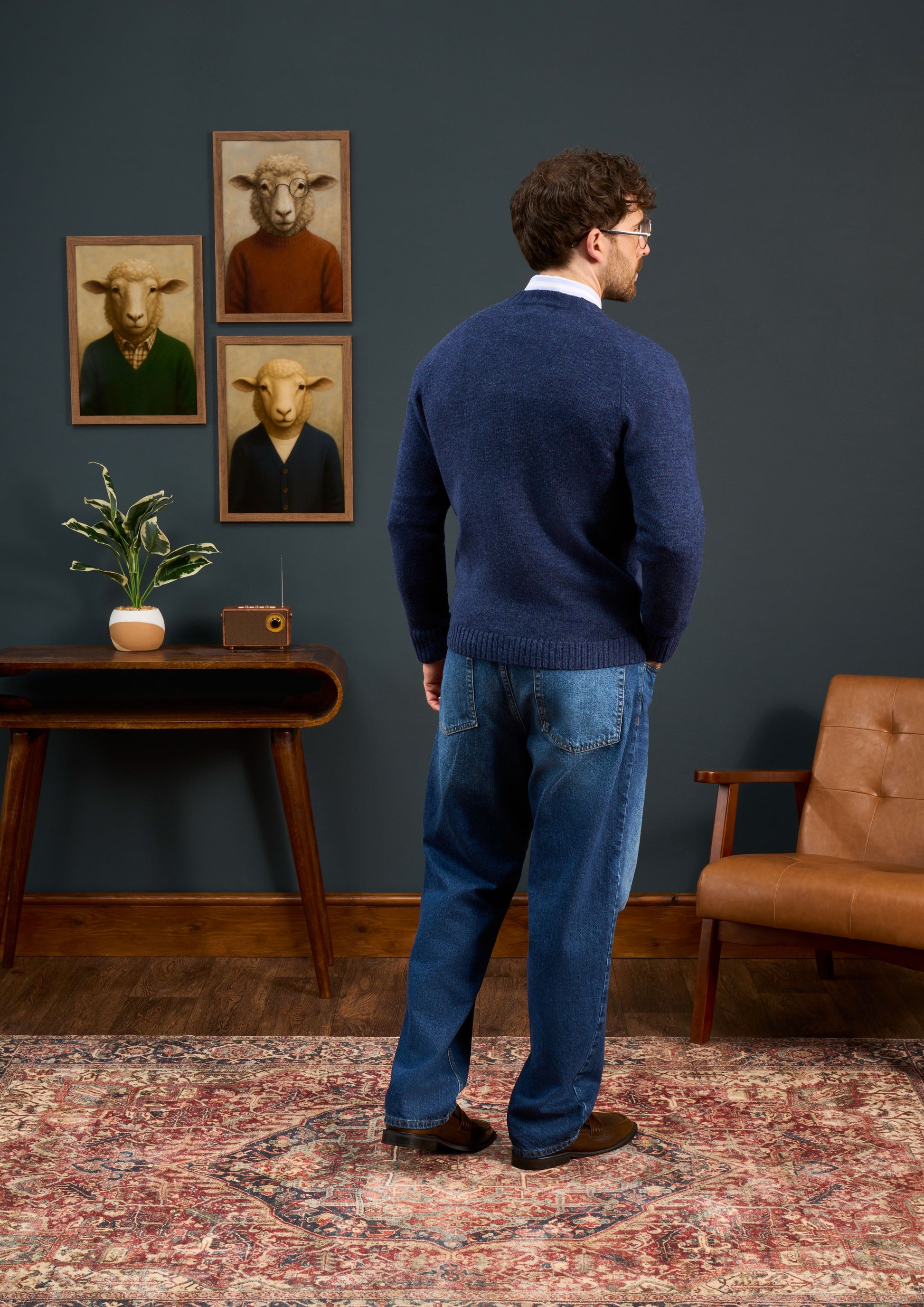 Mens-Shetland-Wool-Cardigan-Blue
