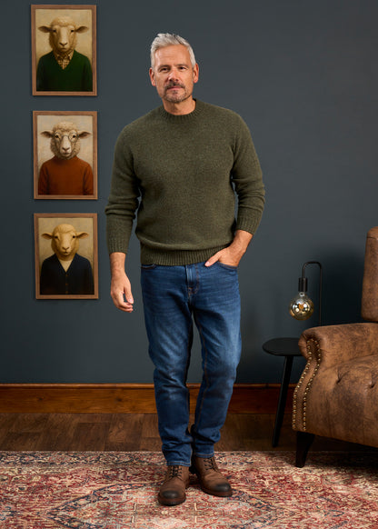 Mens-Shetland-Wool-Jumper-Green