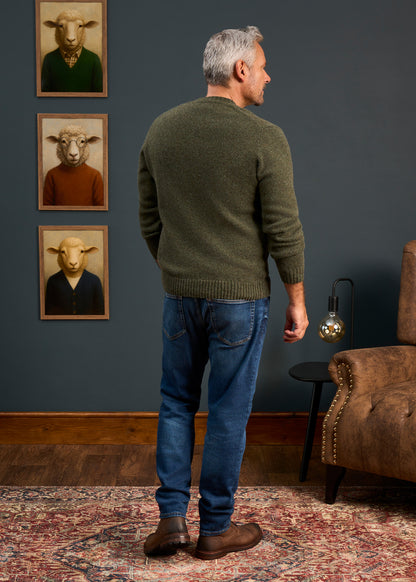 Mens-Shetland-Wool-Jumper-Green