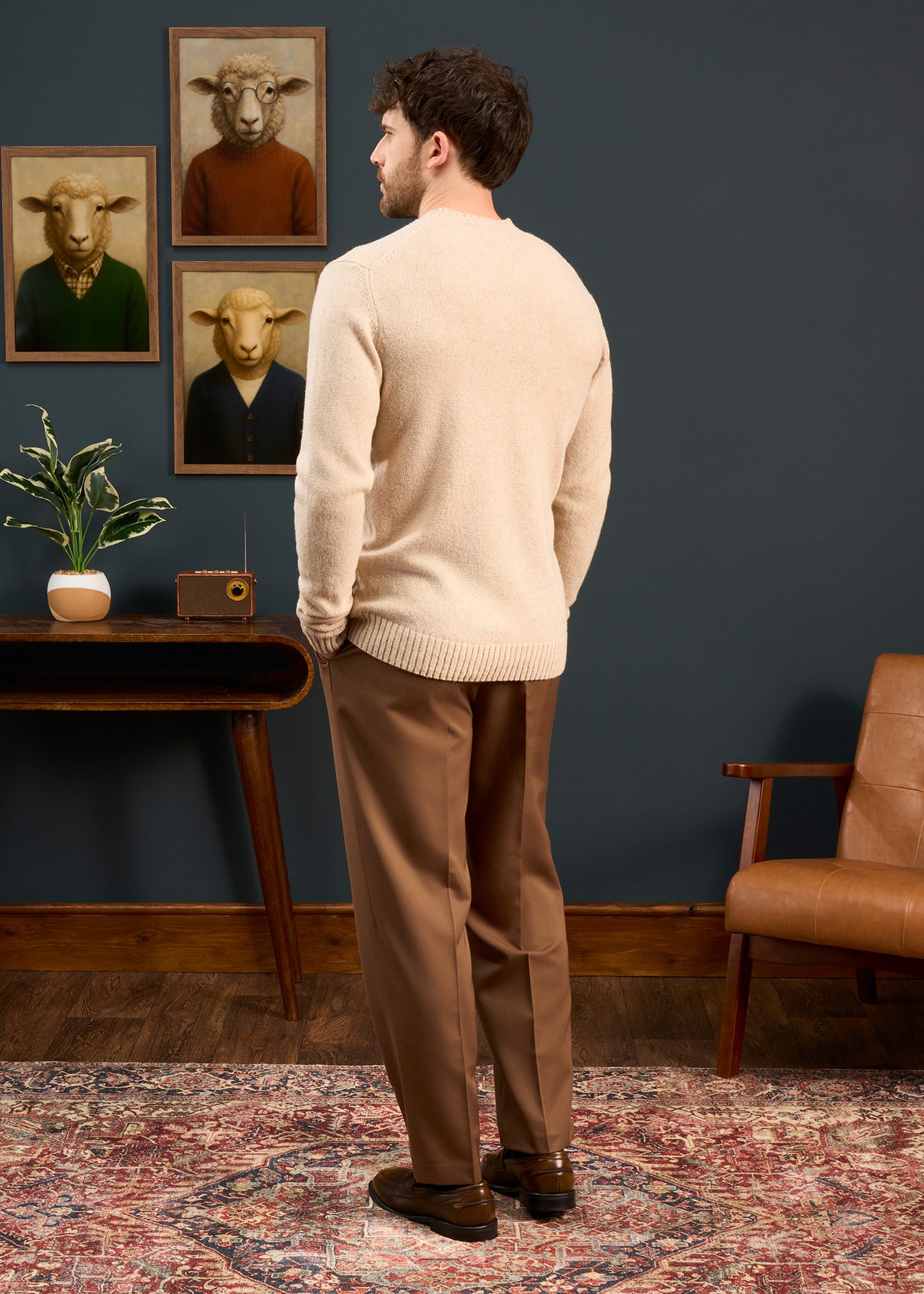 Mens-Shetland-Wool-Jumper-In-Cream-White
