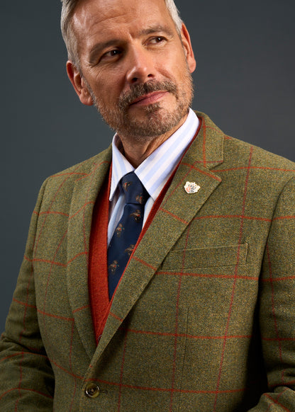Mens-Tweed-Blazer-Green-Red-Check-Combrook