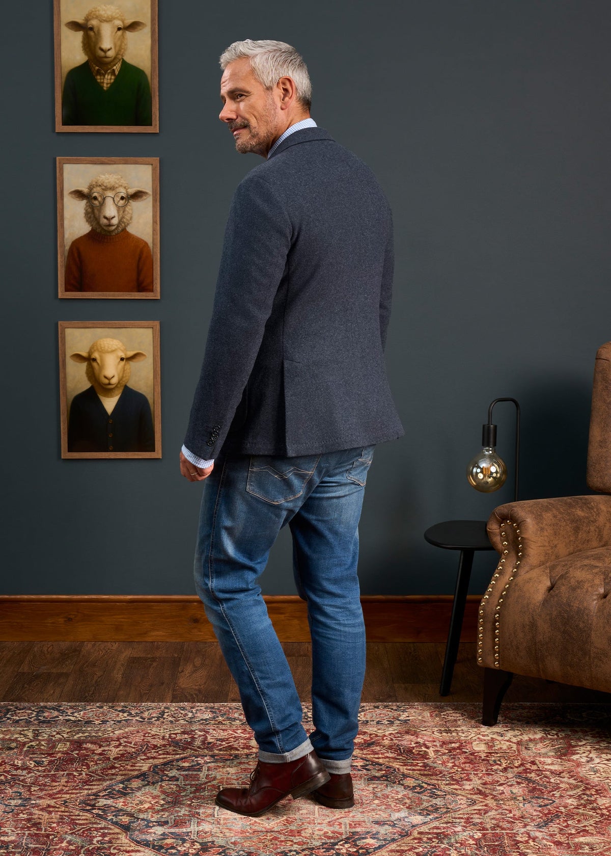 Richmond Men's Knitted Blazer In Navy