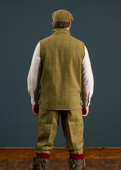 Rutland Men's Tweed Waistcoat In Lichen