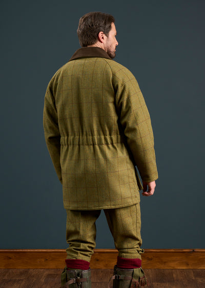 Rutland Men's Tweed Waterproof Shooting Coat In Lichen