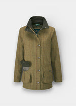 Rutland Ladies Tweed Waterproof Shooting Coat in Cypress  -  Shooting Fit