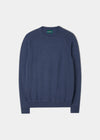 Saddington Cotton Merino Crew Neck Sweatshirt In Denim