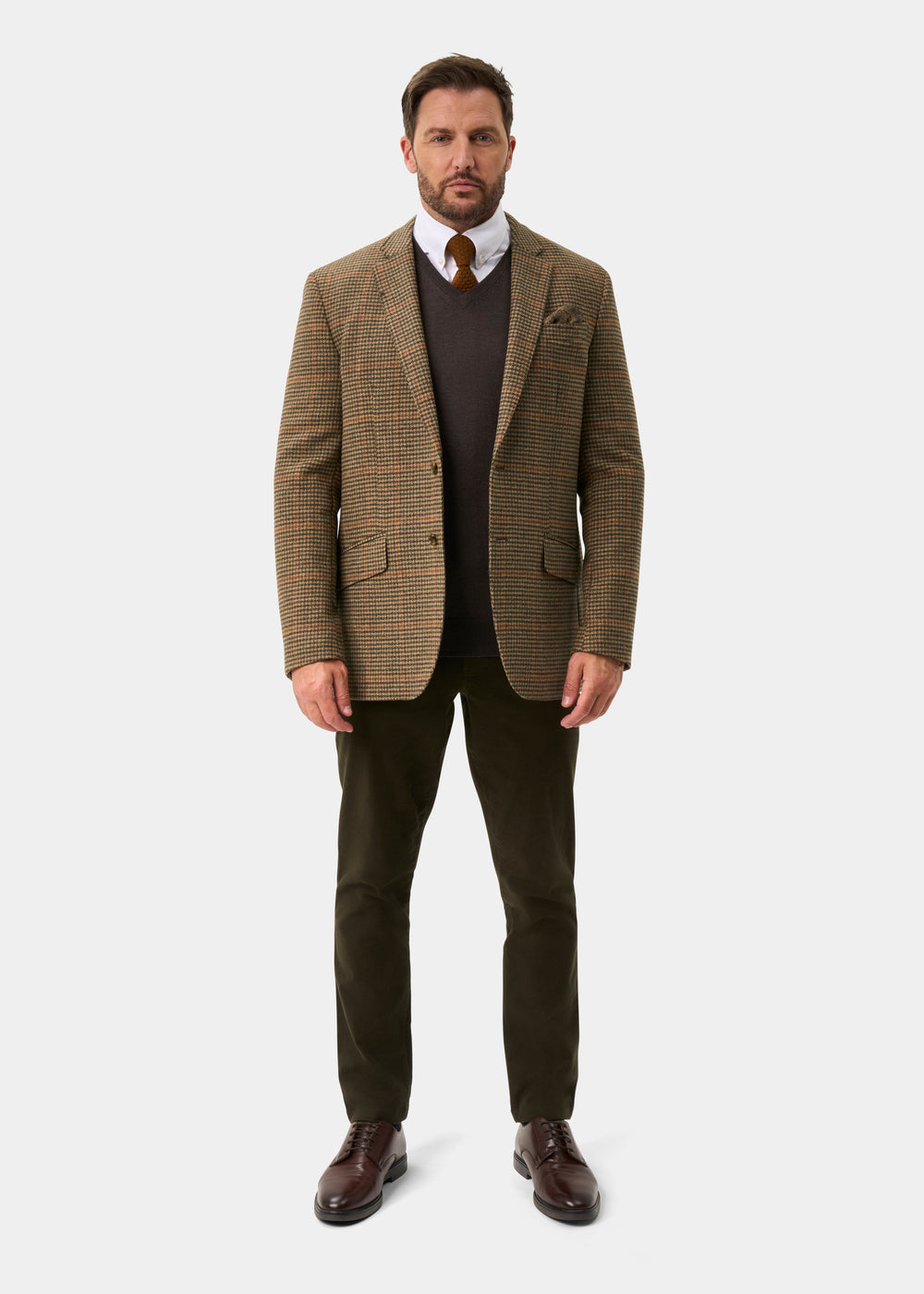 Surrey Tweed Lined Blazer In Sycamore - Regular Fit