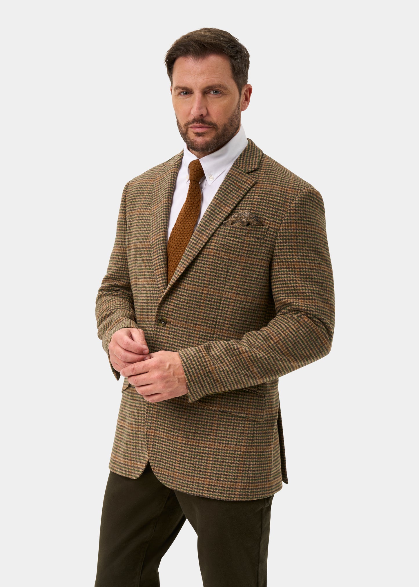 Surrey Tweed Lined Blazer In Sycamore - Regular Fit