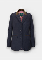 Surrey Ladies Tweed Water Repellent Blazer in Blue  -  Regular Fit