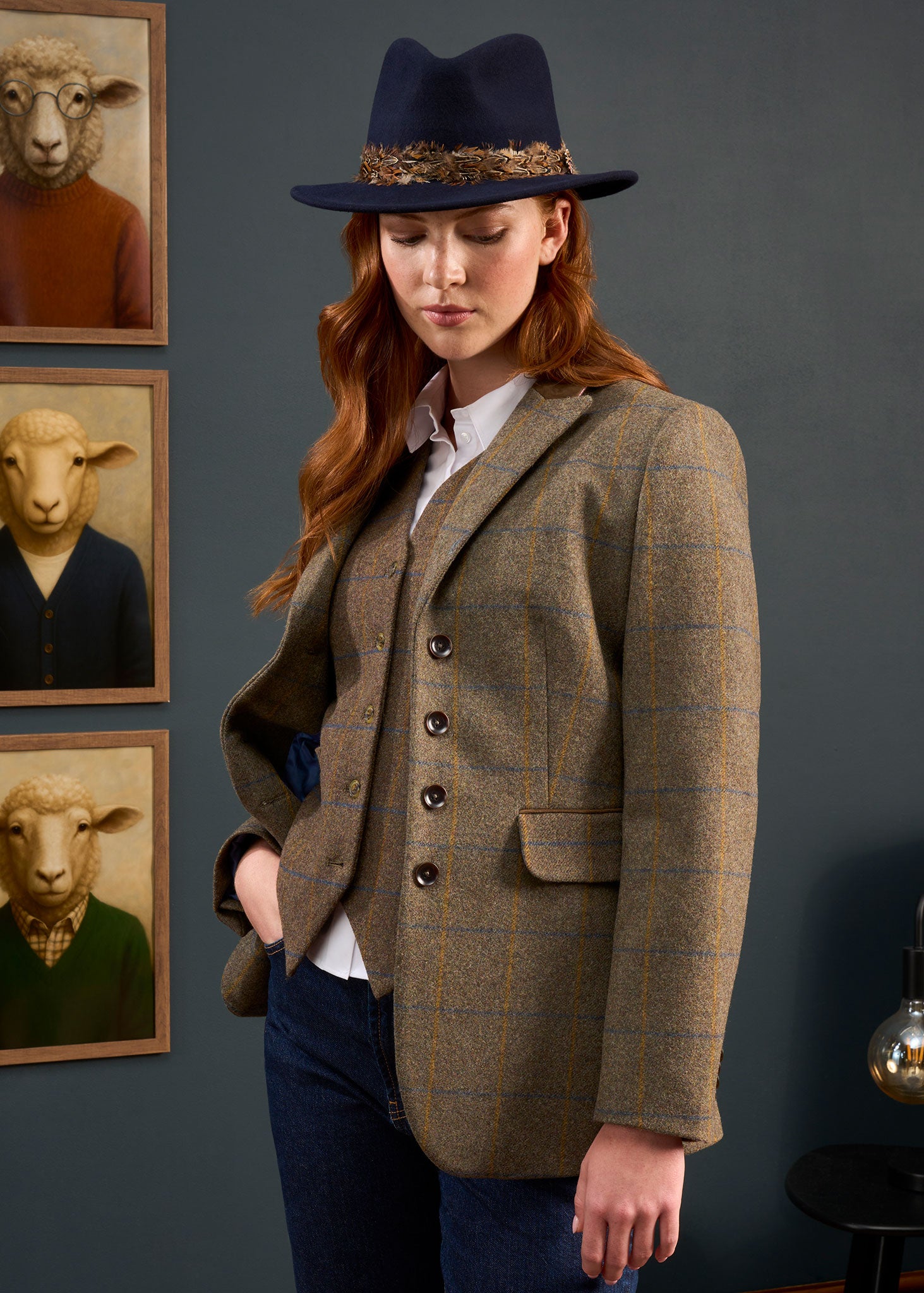 Surrey Ladies Tweed Blazer In Seabrook 