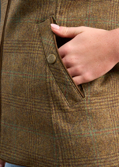 Surrey Ladies Tweed Gilet In Marsh