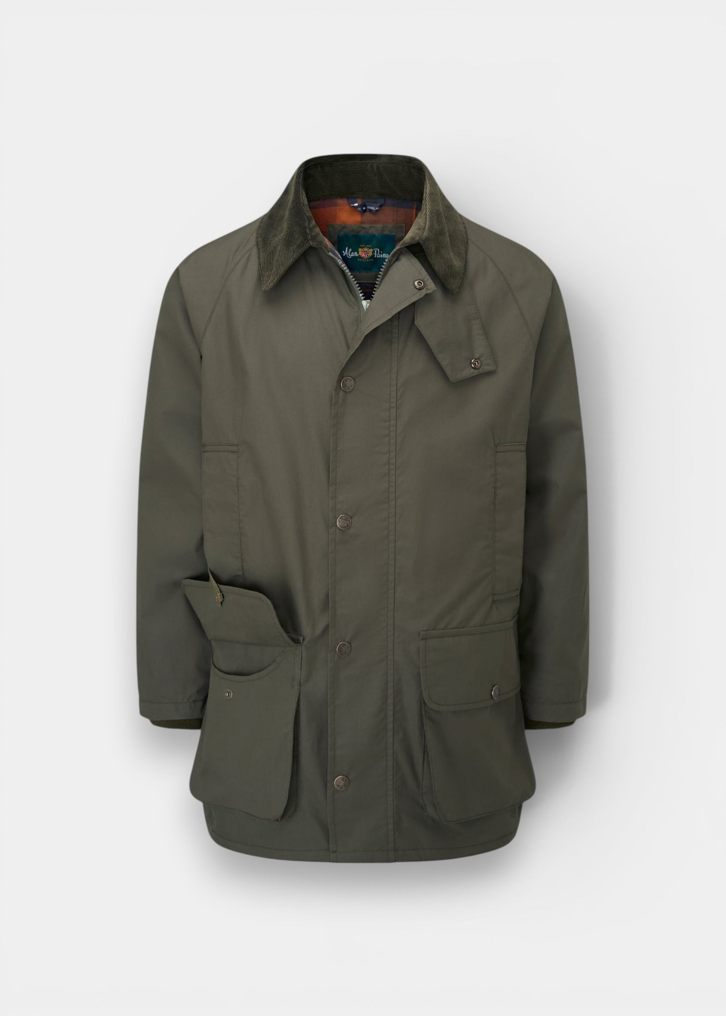 Surrey Men's Cotton Water Repellent Jacket in Olive  -  Regular Fit